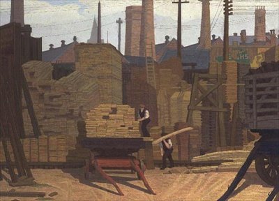 Skład drewna, Leeds autorstwa Charles Ginner