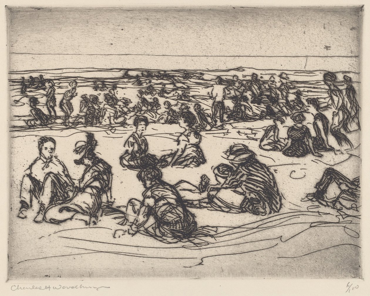 Na plaży autorstwa Charles H. Woodbury