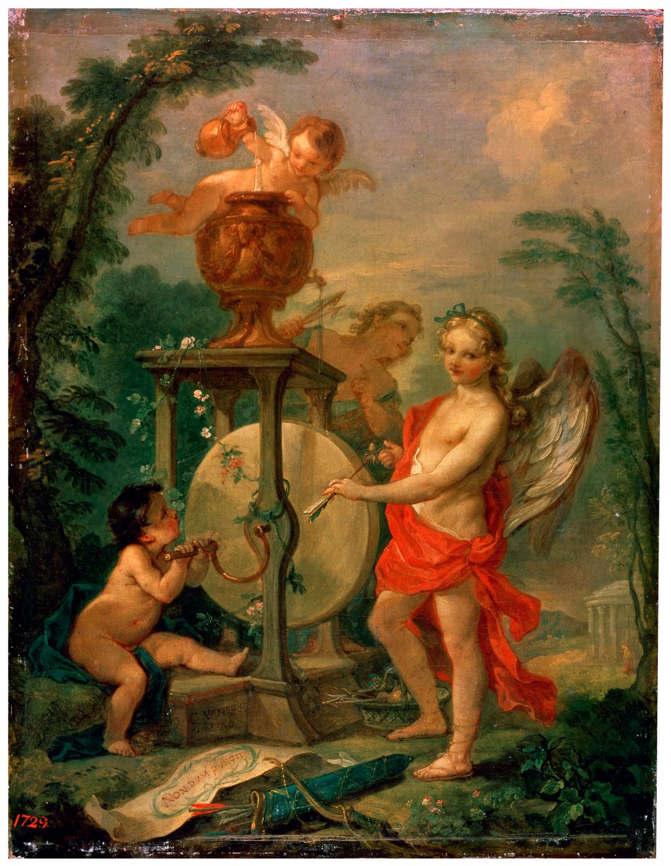 Amorek ostrzący strzałę, 1750. autorstwa Charles Joseph Natoire