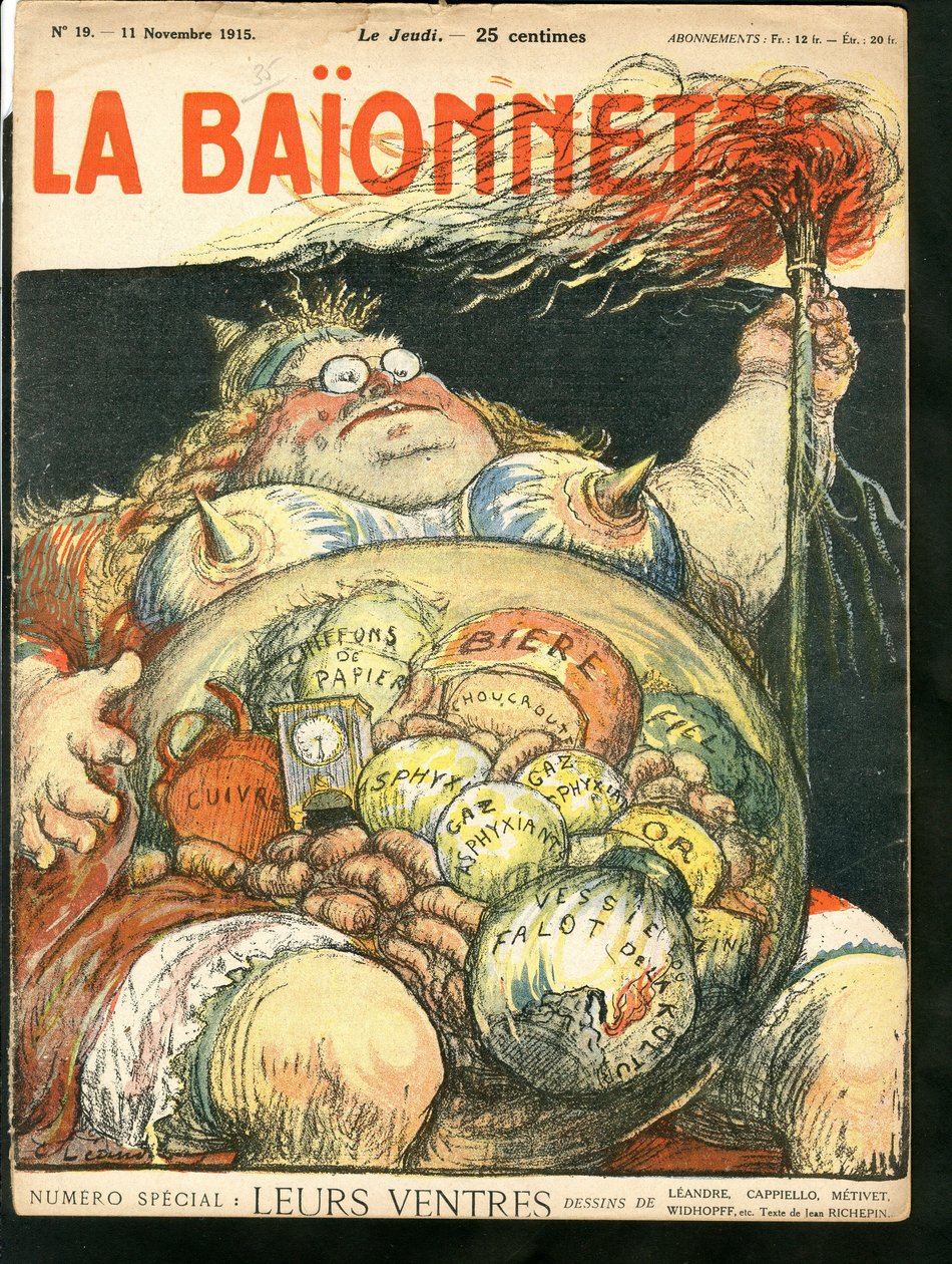 Okładka „La Baionnette”, Satyryczne i Kolory autorstwa Charles Leandre