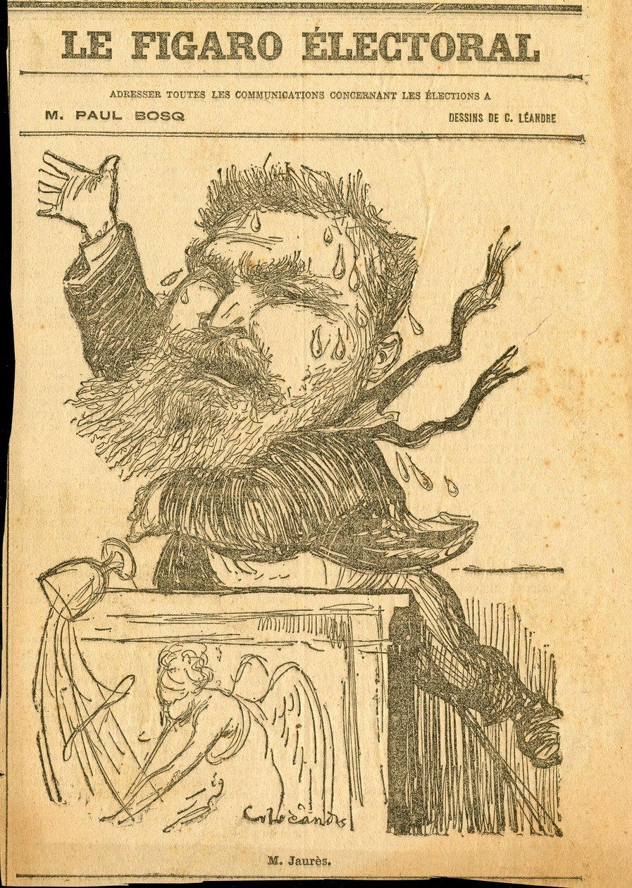 Le Figaro, satyryczny w B & W autorstwa Charles Leandre