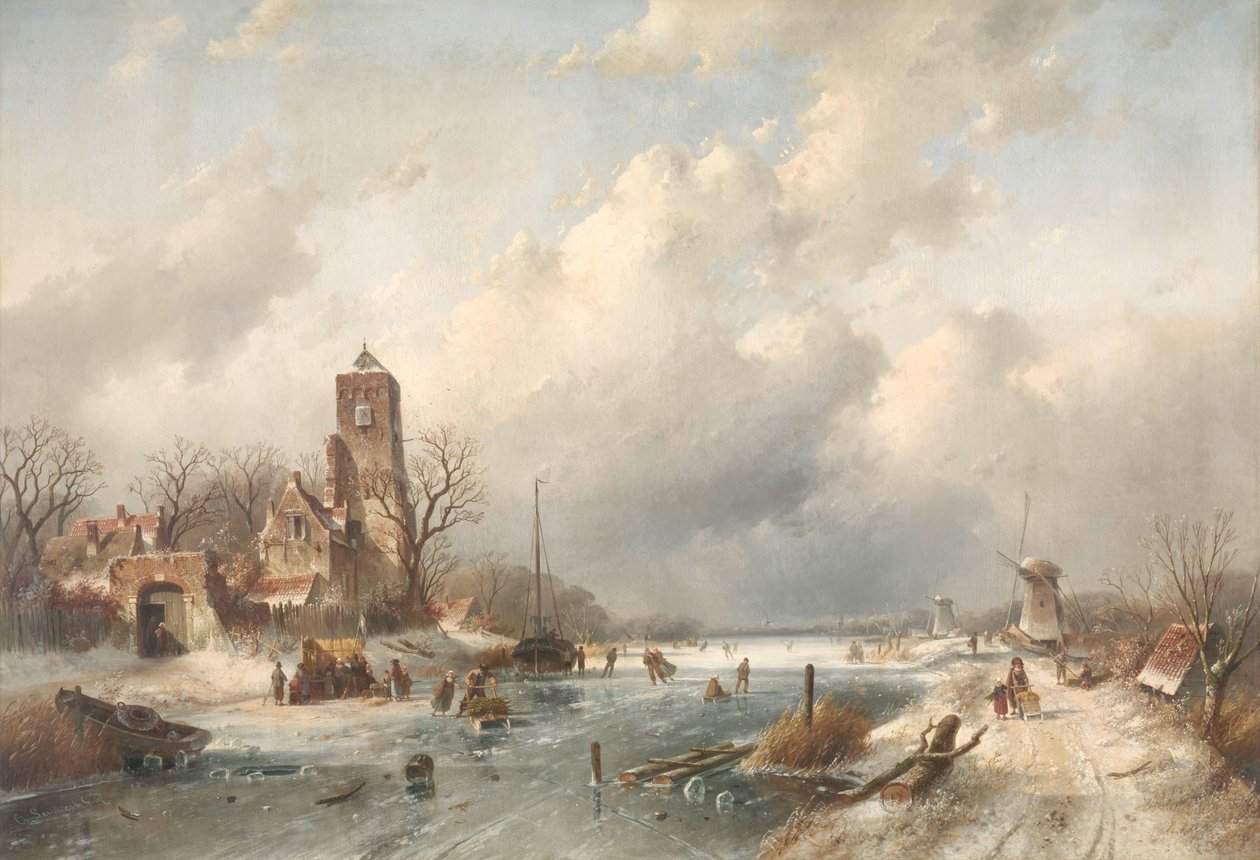 Zimowa scena autorstwa Charles Leickert