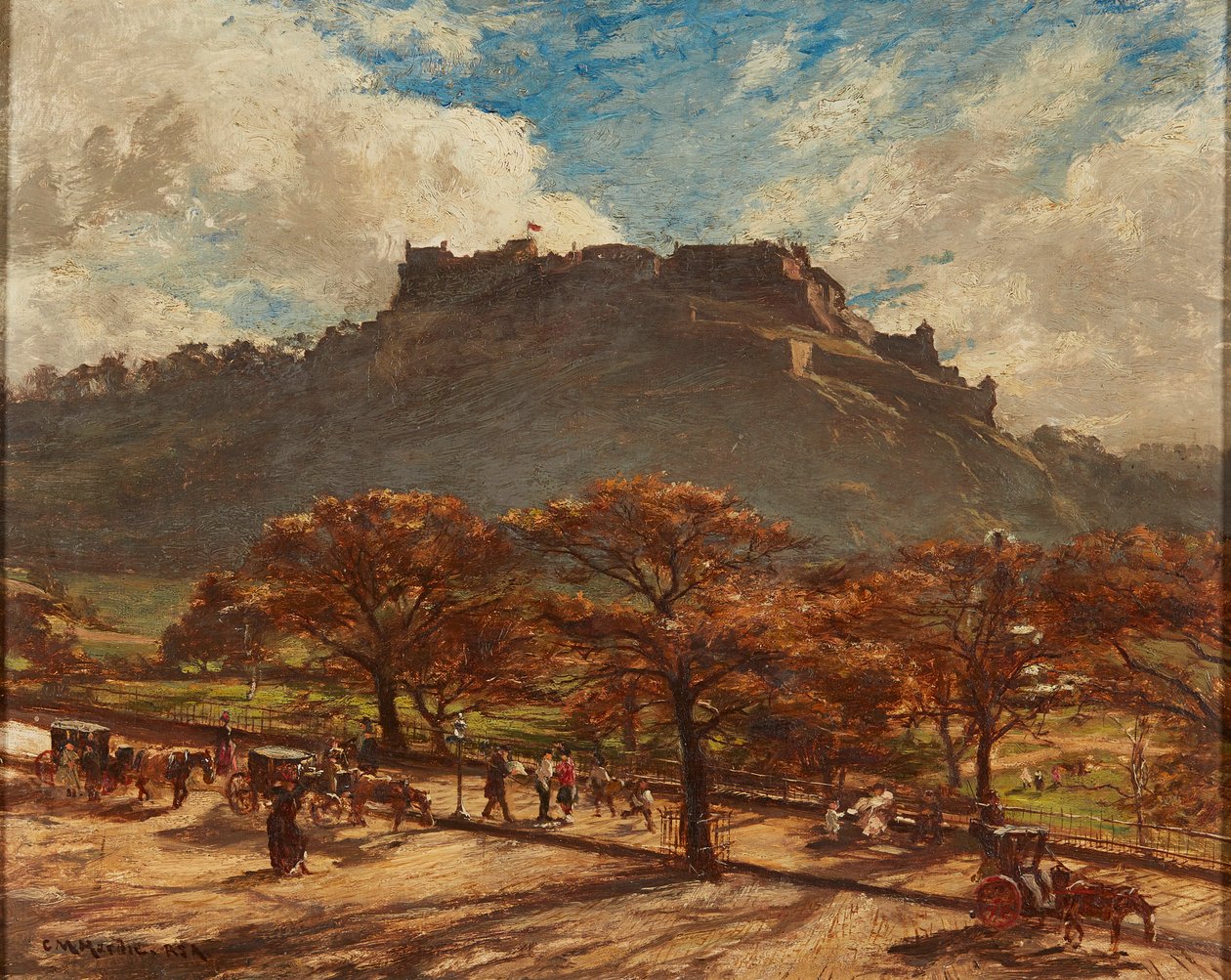 Zamek w Edynburgu (olej na płótnie) autorstwa Charles Martin Hardie