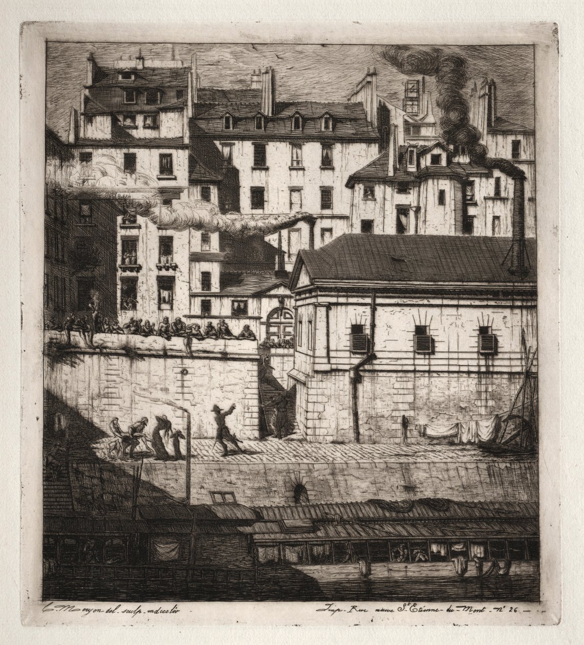 Akwaforty Paryża: The Mortuary, 1854. autorstwa Charles Meryon