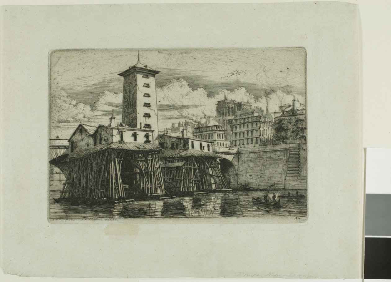 Pompa Notre-Dame, Paryż autorstwa Charles Meryon