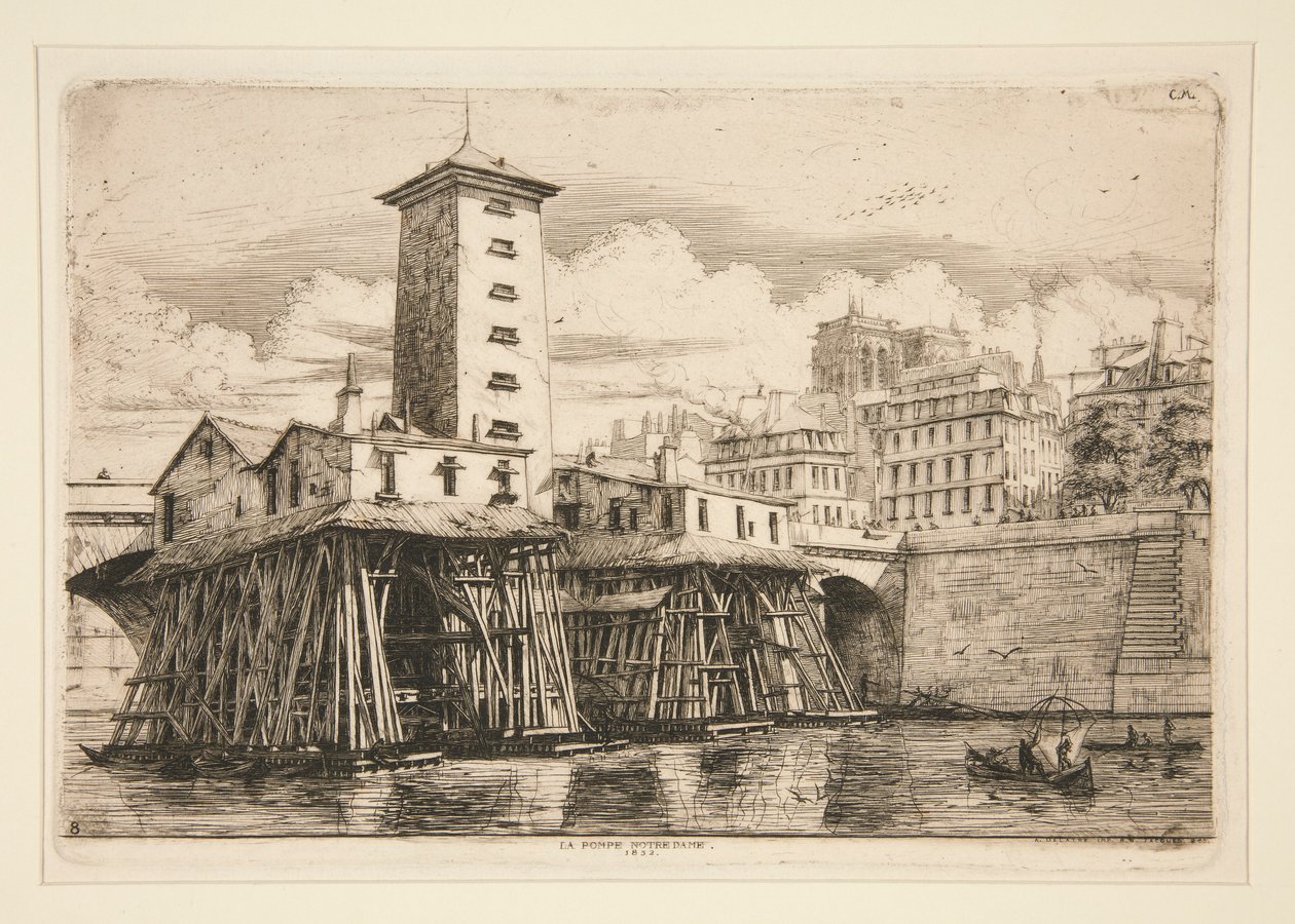Pompa Notre Dame, 1852 r autorstwa Charles Meryon