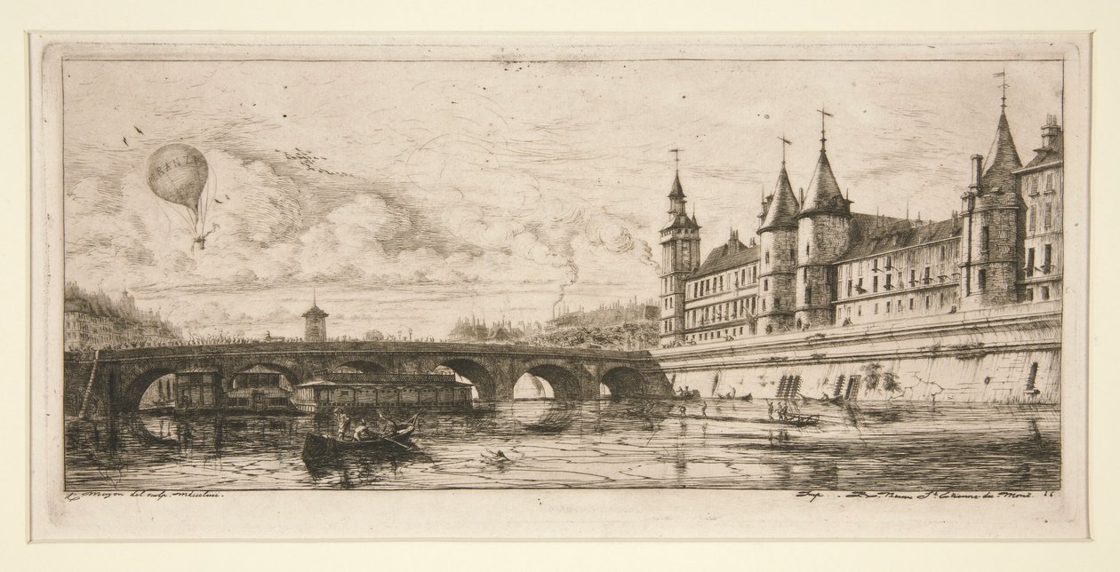 Pont au Change, Paryż autorstwa Charles Meryon