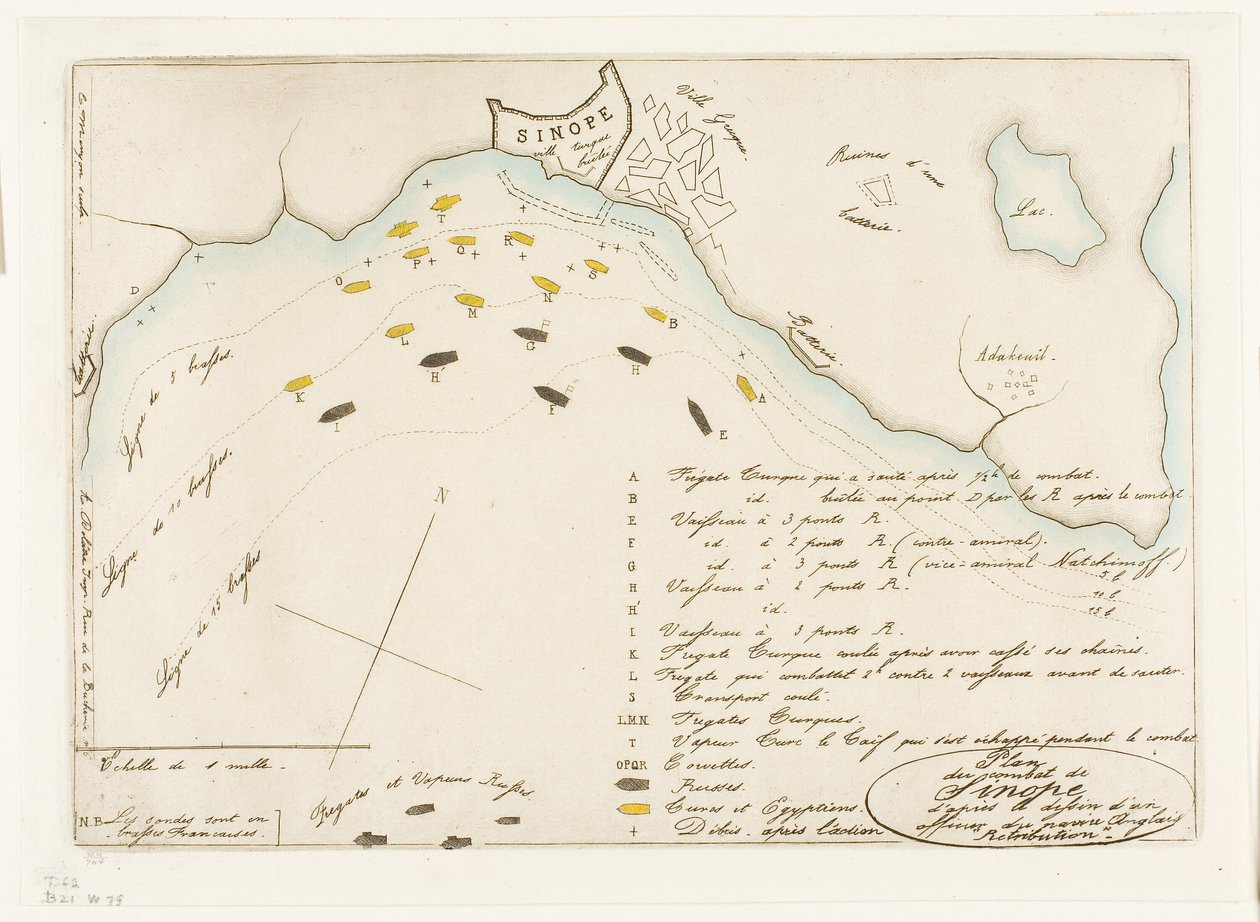 Plan bitwy pod Sinope autorstwa Charles Meryon
