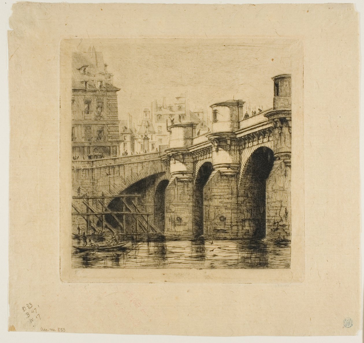 Pont Neuf, Paryż autorstwa Charles Meryon