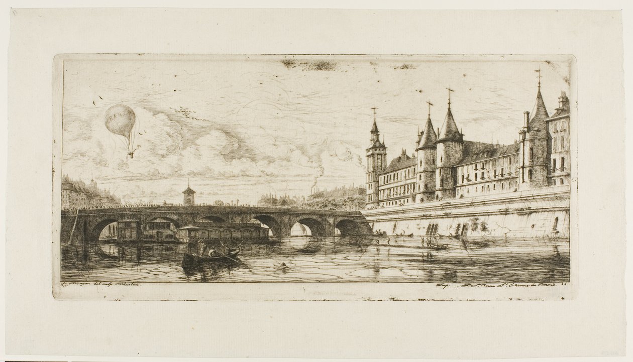 Pont au Change, Paryż autorstwa Charles Meryon