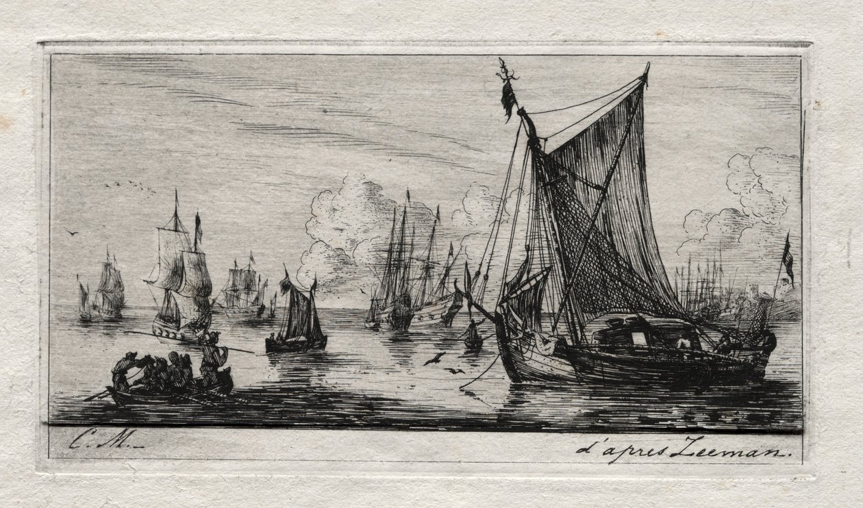 Rybacy z Morza Południowego, 1850. autorstwa Charles Meryon