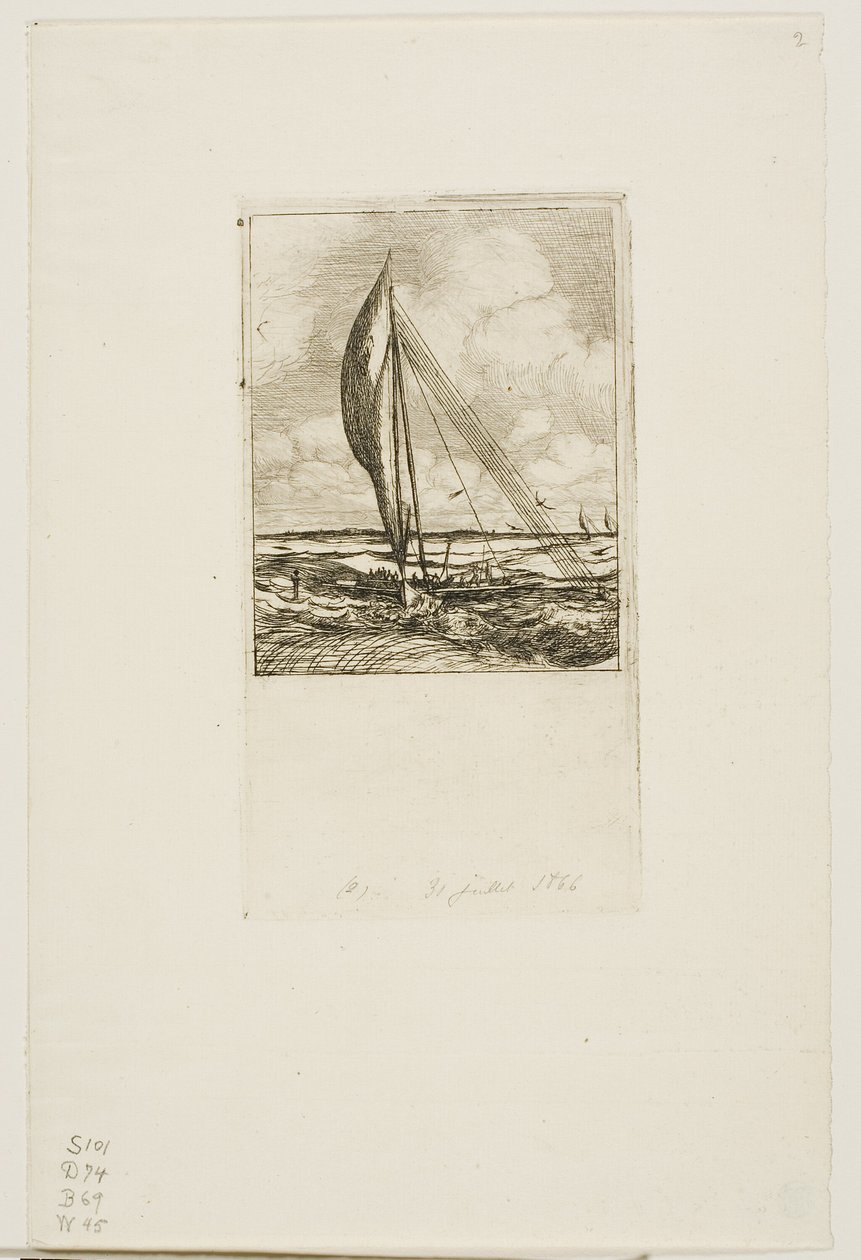 Swift-Sailing Proa, Archipelag Mulgrave, Oceania autorstwa Charles Meryon