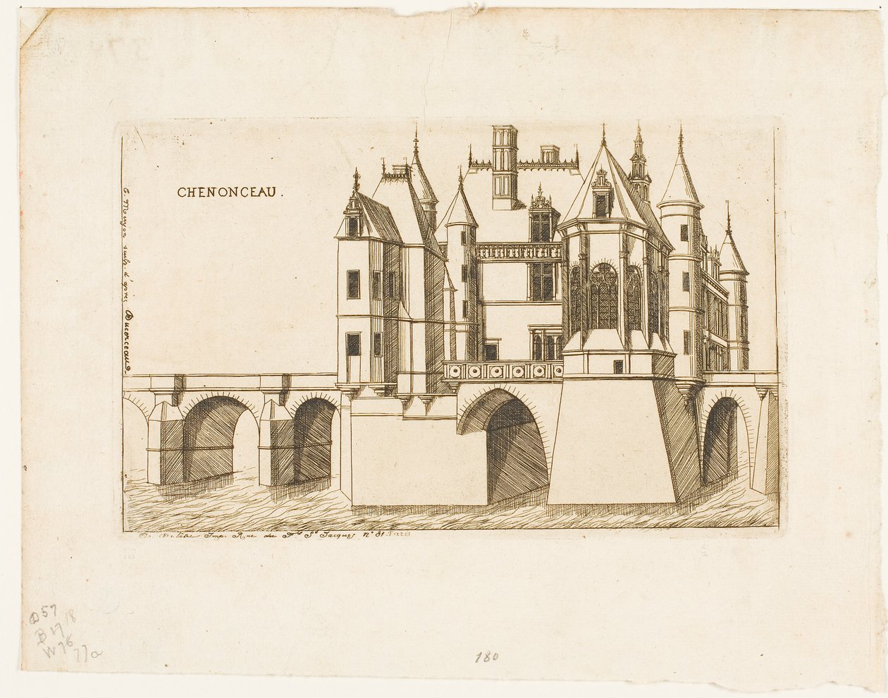 Zamek Chenonceau, nr. 2 autorstwa Charles Meryon