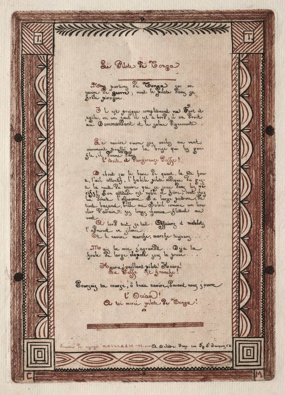 Wersety do pilota Tonga, 1856. autorstwa Charles Meryon