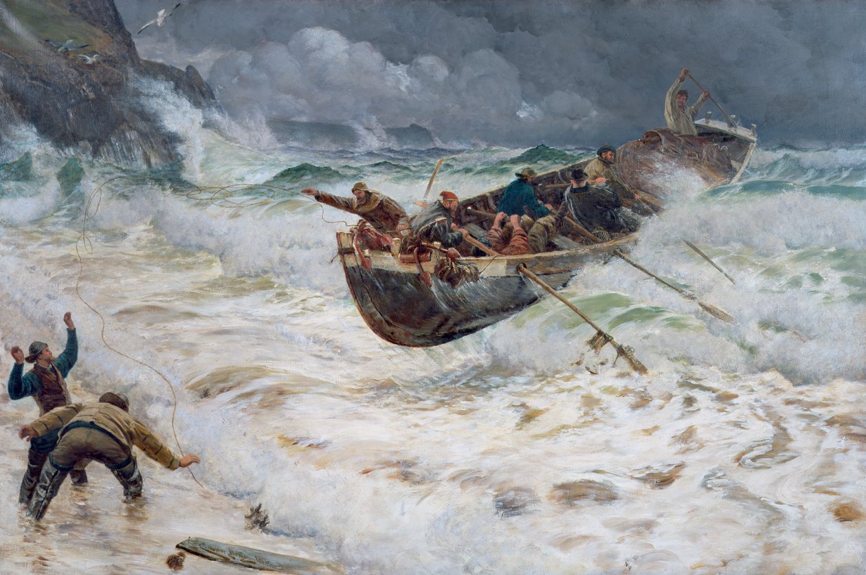 Jak łódź wróciła do domu, 1886 autorstwa Charles Napier Hemy