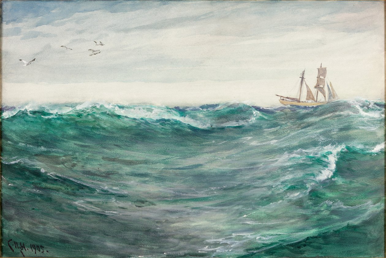 Off Foweya; Wiatr zachodni autorstwa Charles Napier Hemy