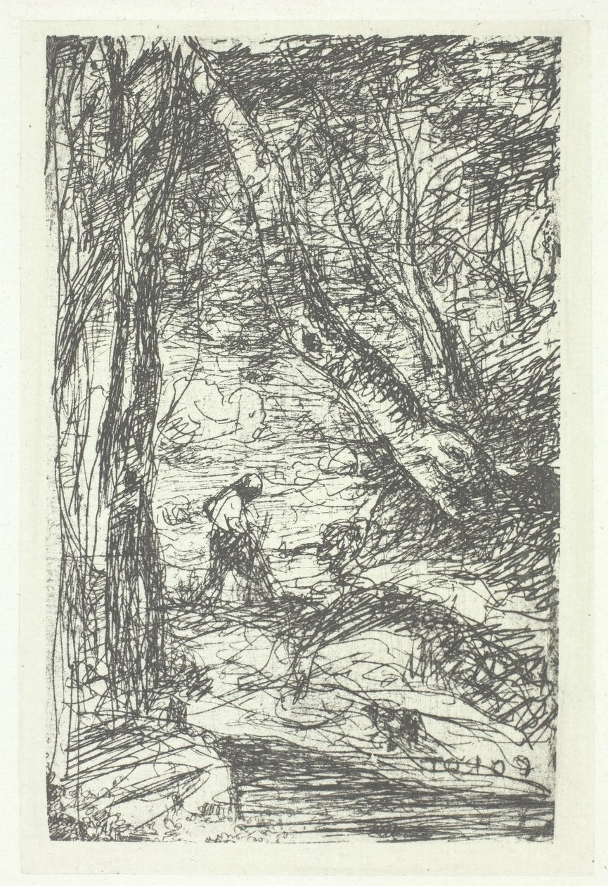 Le Bucheron, prawdopodobnie 1857, wydrukowany w 1982 roku. autorstwa Charles Nègre