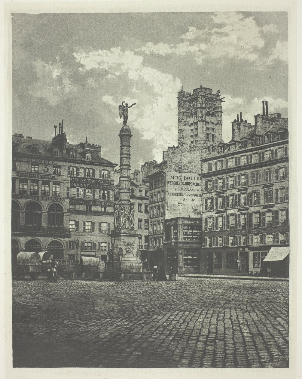 Paryż, Place de Chatelet autorstwa Charles Nègre