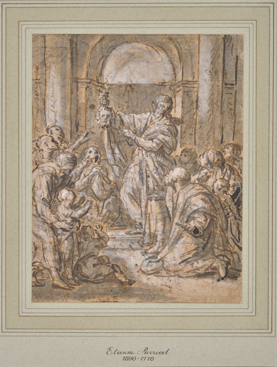 Judith i głowa Holopherne (rysunek) autorstwa Charles Parrocel