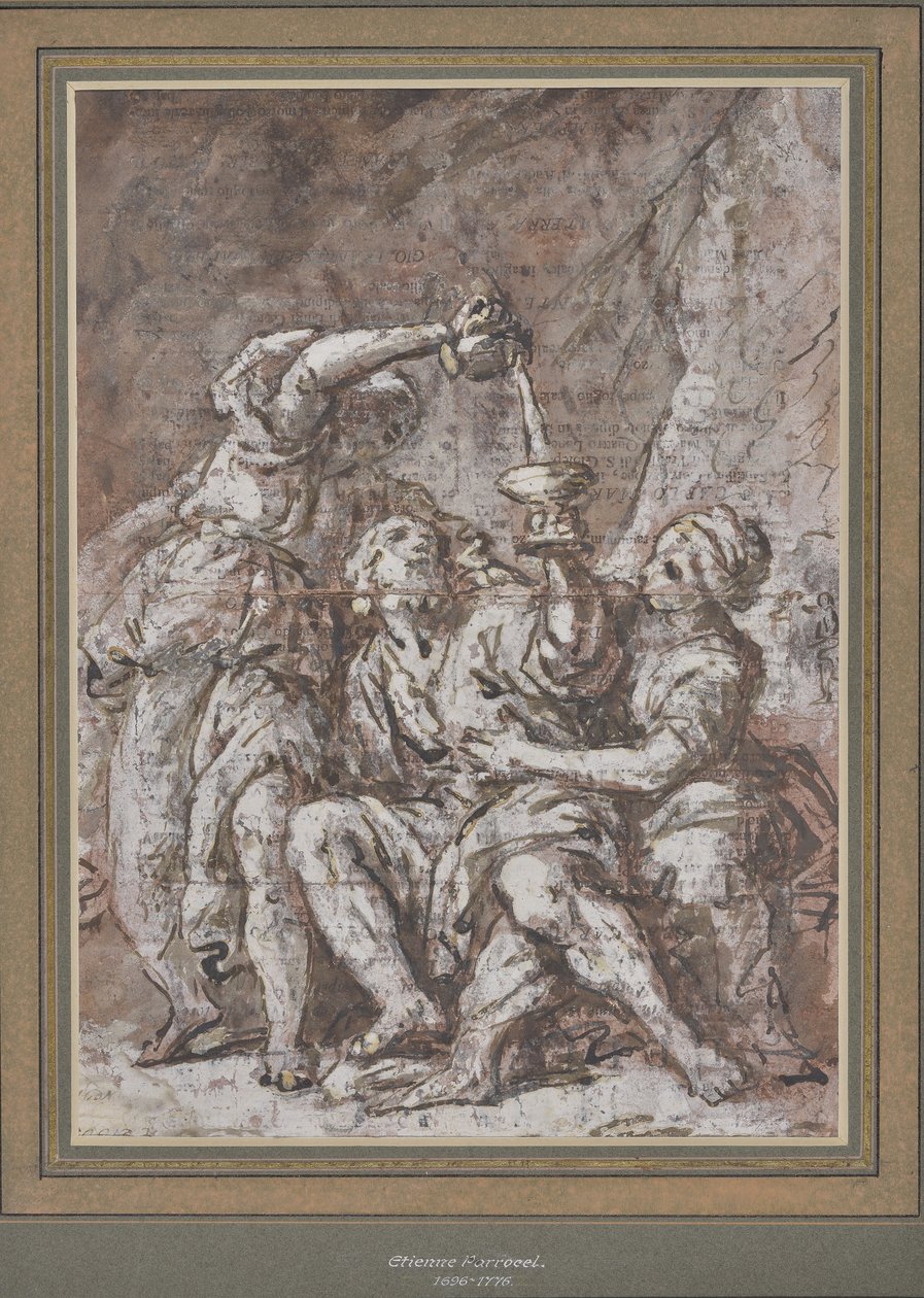 Loth i jego córki (rysunek) autorstwa Charles Parrocel