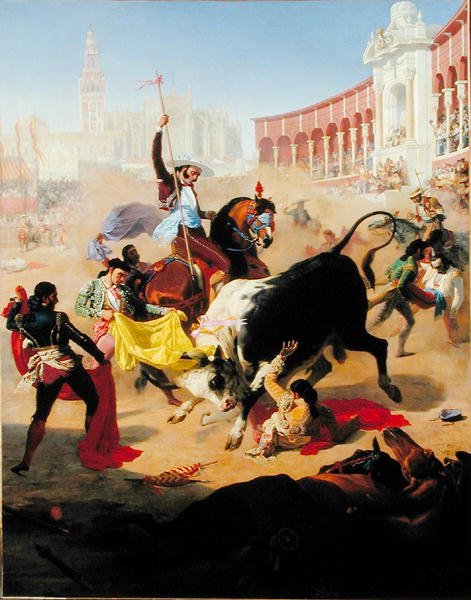 Walka byków, 1846 autorstwa Charles Porion