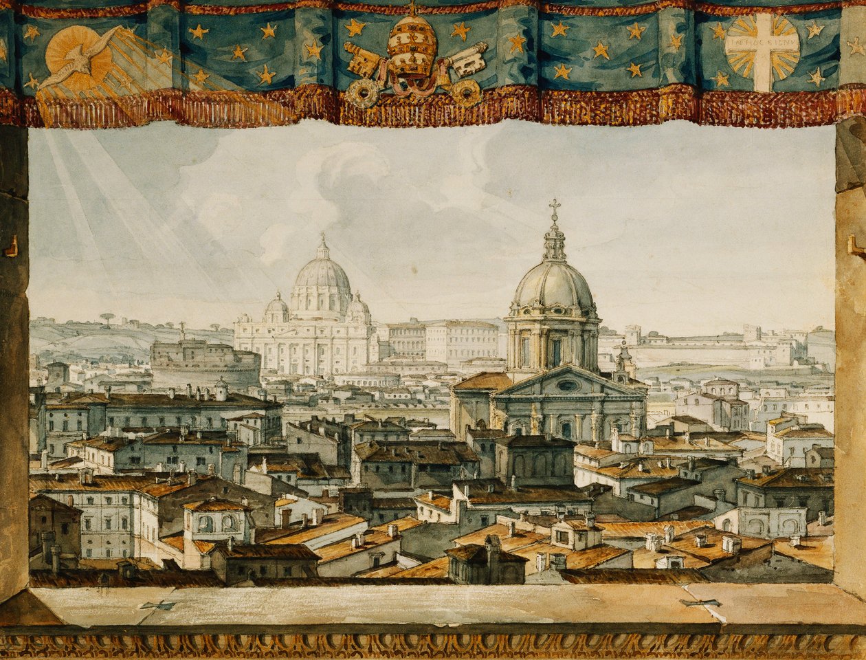 Rzym z Trinita dei Monti, autorstwa Charles Robert Cockerell