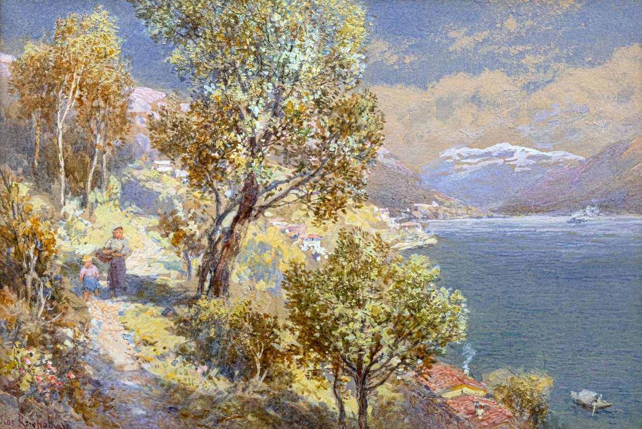 Jezioro Lugano (akwarela) autorstwa Charles Rowbotham