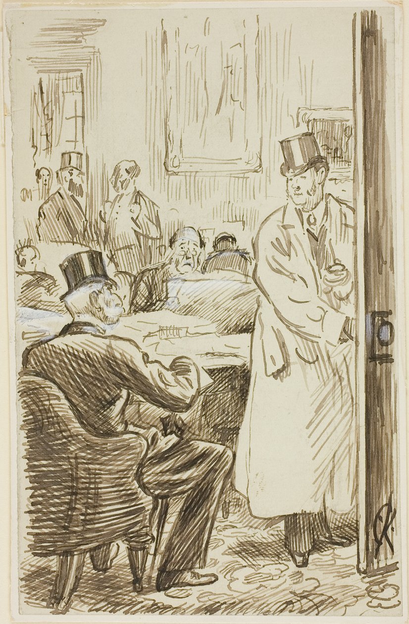 W klubie autorstwa Charles Samuel Keene