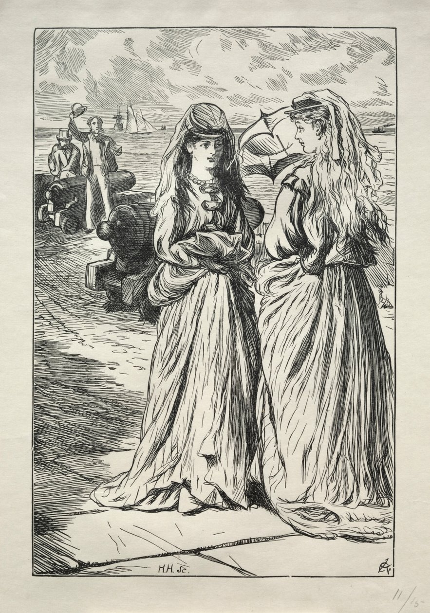 Lady Nelly - Flirt, 1865. autorstwa Charles Samuel Keene