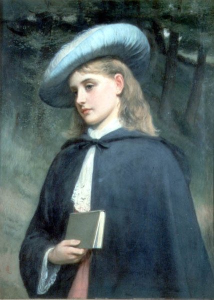 Dziewczyna trzymająca książkę autorstwa Charles Sillem Lidderdale