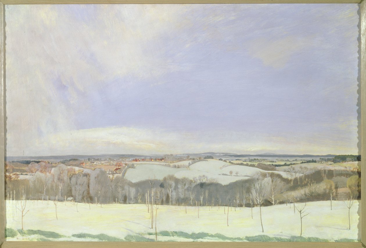 The Weald Winter, (tempera na panelu) autorstwa Charles Sims
