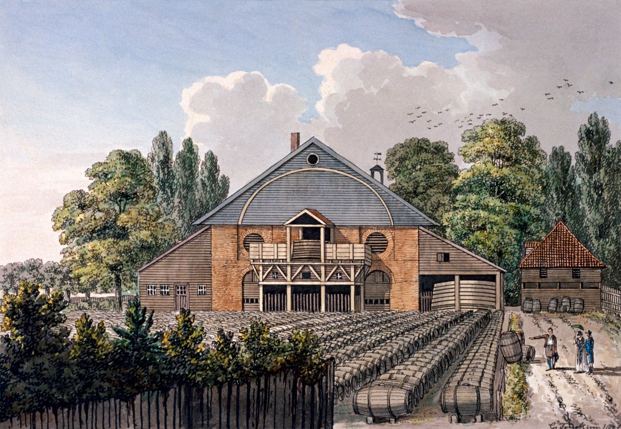 Ogrody Cupera, Lambeth, Londyn, 1801 r. autorstwa Charles Tomkins
