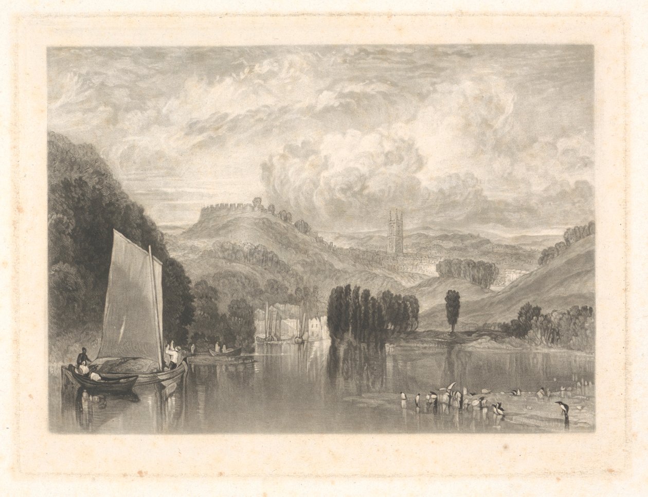 Totnes, na Dart autorstwa Charles Turner