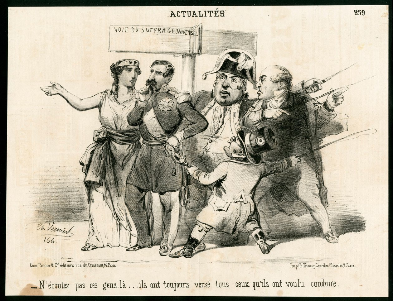 Le Charivari, Satyryczne w czerni i bieli autorstwa Charles Vernier