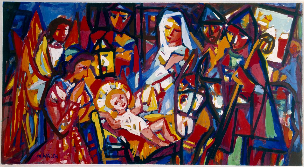 Narodzenie Pańskie, XX wiek (olej na płótnie) autorstwa Charles Walch