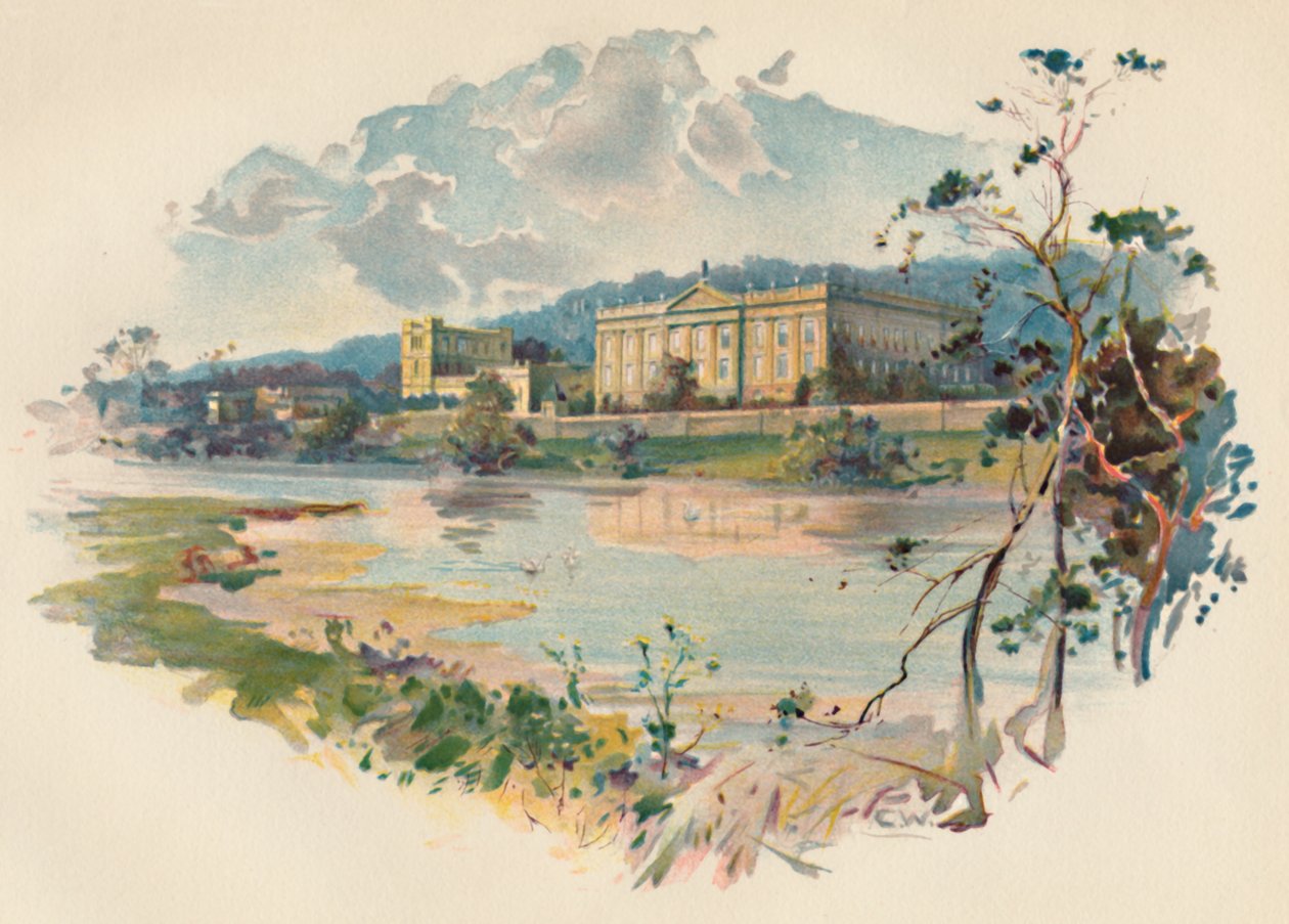 Chatsworth z Derwent, c1890 autorstwa Charles Wilkinson