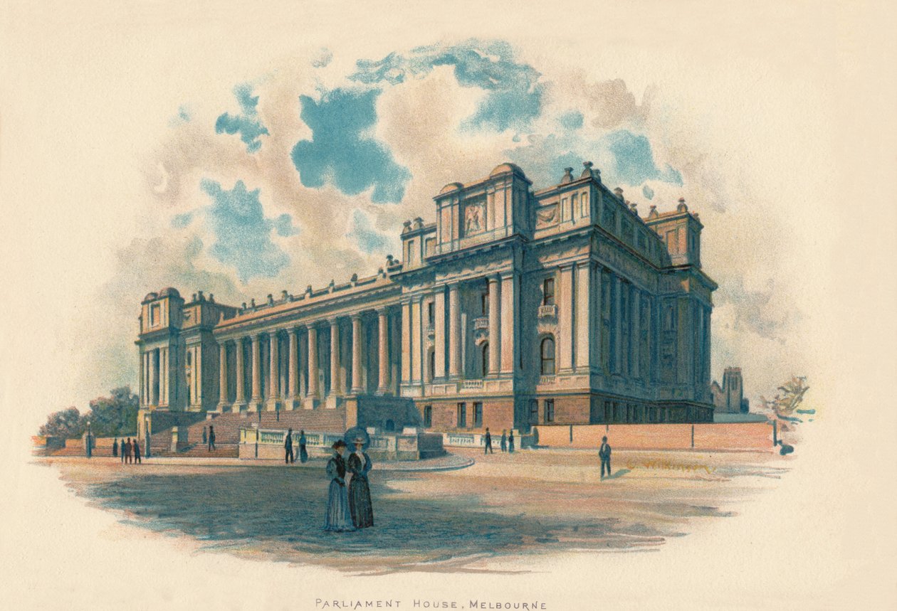 Parlament, Melbourne, c1890 autorstwa Charles Wilkinson