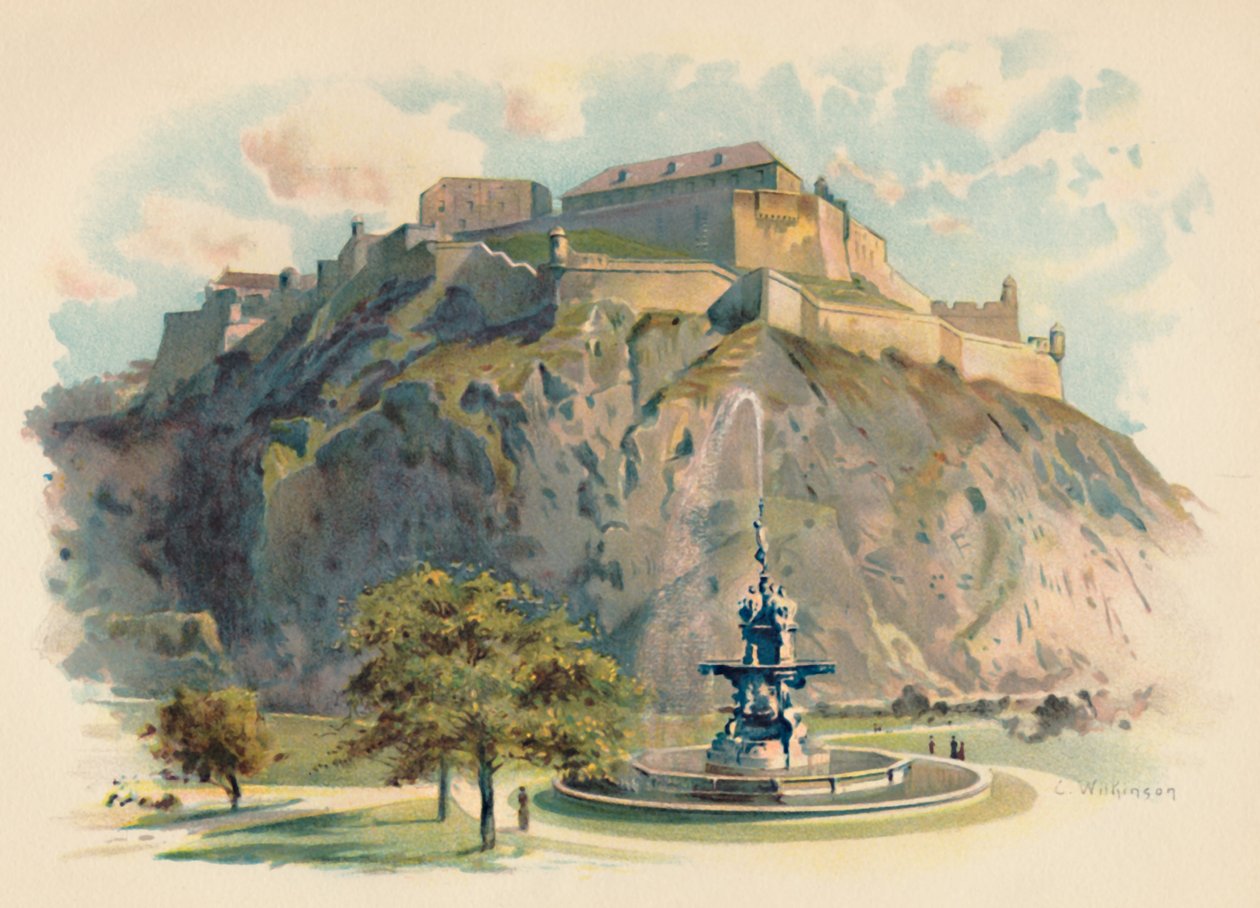 Castle Rock, Edynburg, c1890 autorstwa Charles Wilkinson