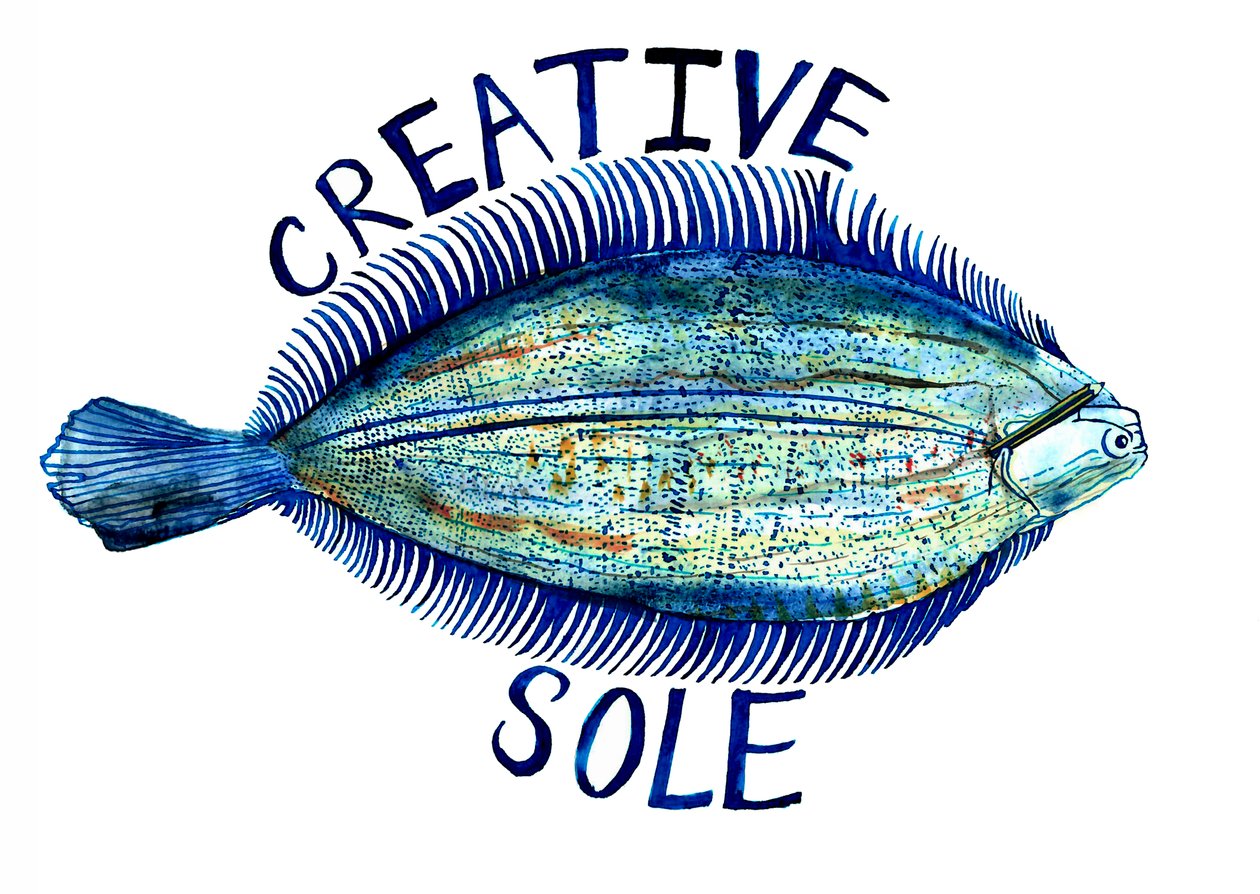 Creative Sole, 2019 (pióro, tusz i akwarela) autorstwa Charlotte Orr
