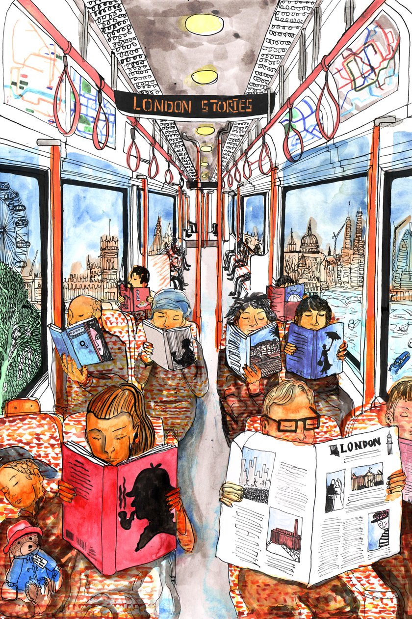 London Stories, 2018 (tusz i akwarela) autorstwa Charlotte Orr