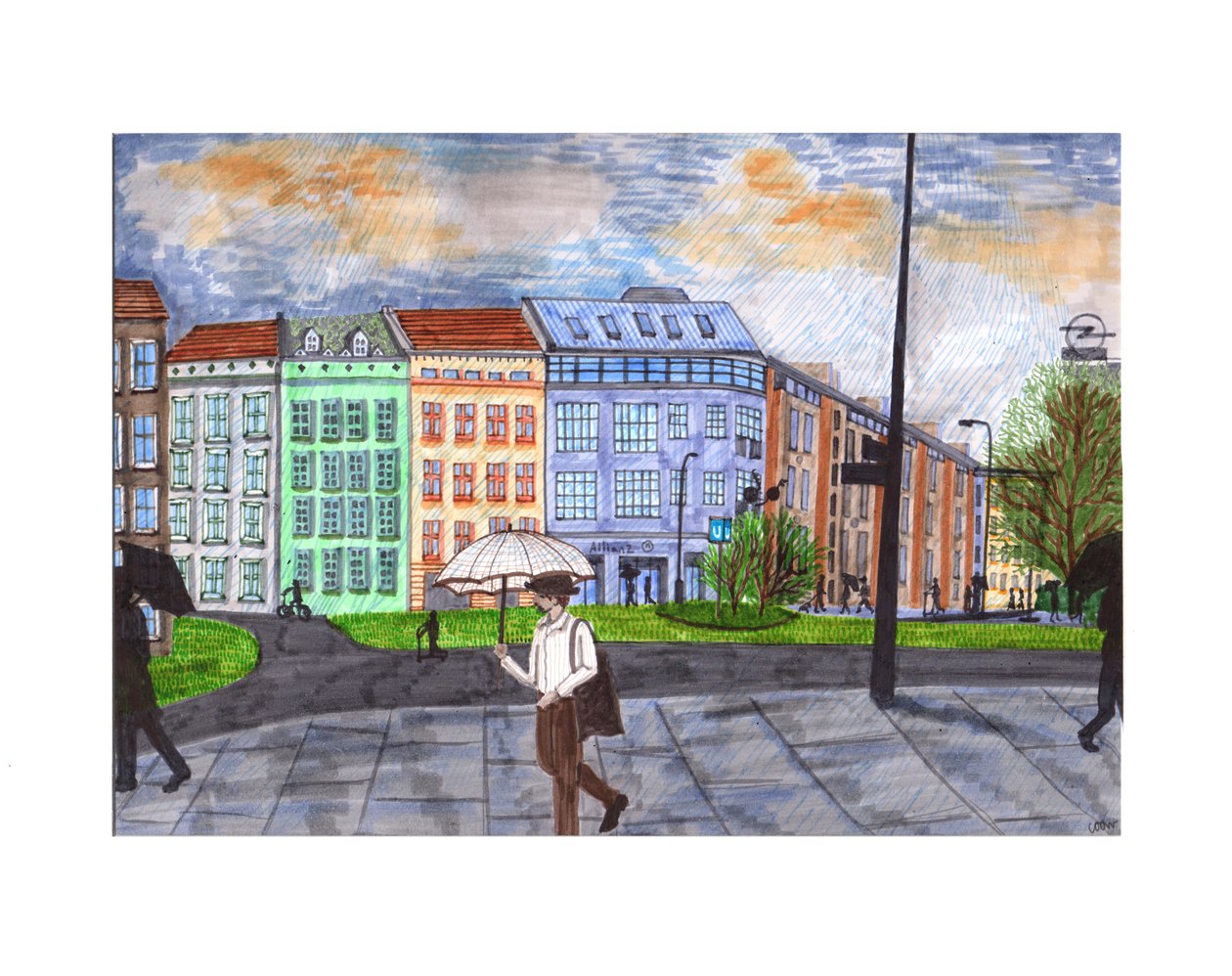 Moritzplatz, 2020 (Pędzelki) autorstwa Charlotte Orr