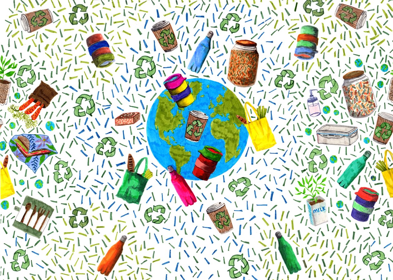 Recycling Bin Design, 2020 (pędzelki i cyfrowe) autorstwa Charlotte Orr
