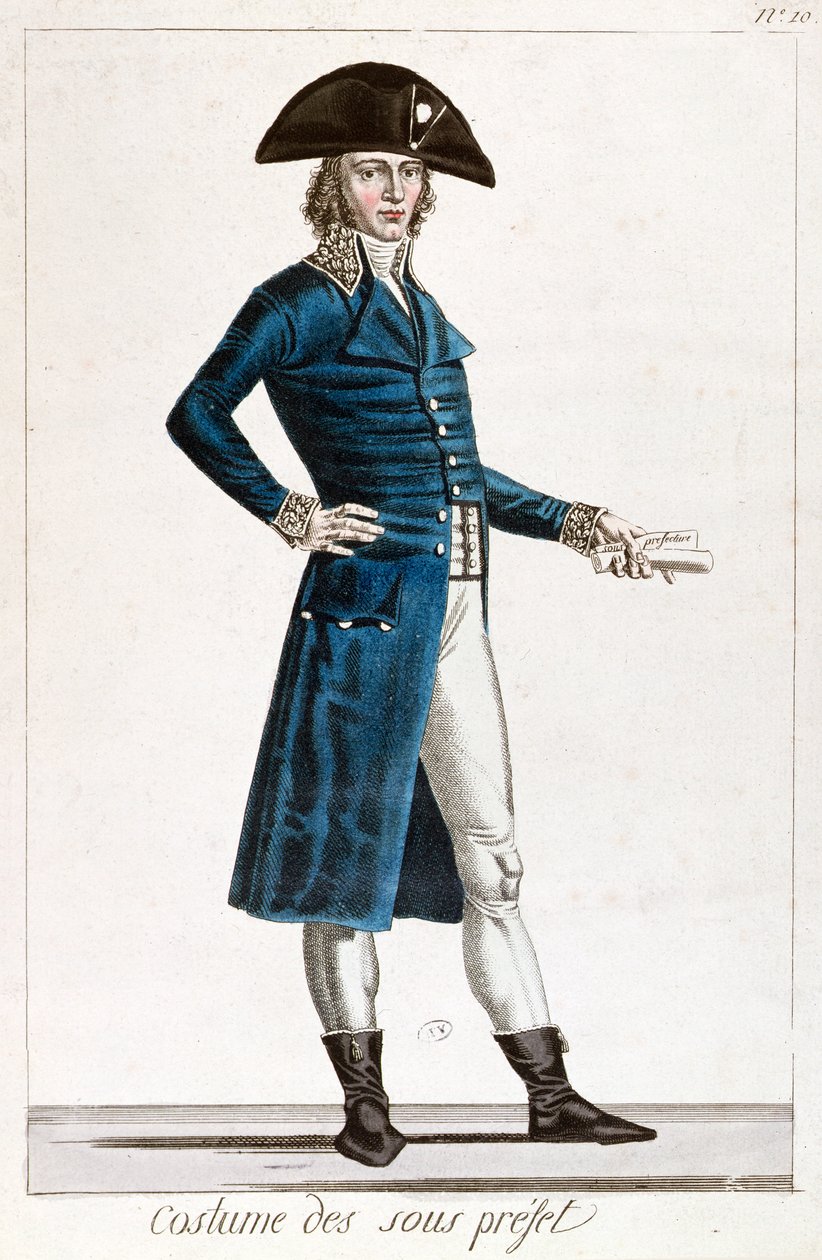 Kostium podprefekta w okresie konsulatu (1799-1804) I Republiki we Francji, ok. 1800 autorstwa Chataignier