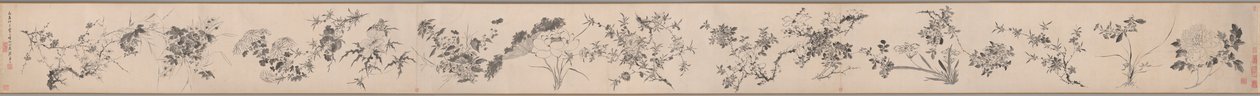 Kwiaty czterech pór roku 四季花卉圖 autorstwa Chen Jiayan