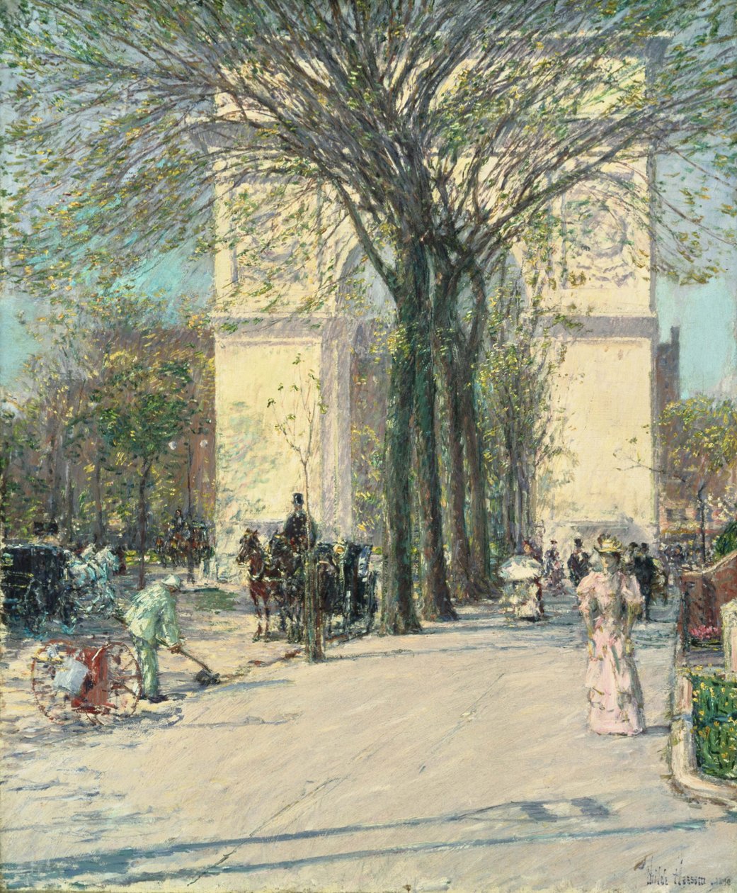 Łuk Waszyngtona, wiosna autorstwa Childe Hassam