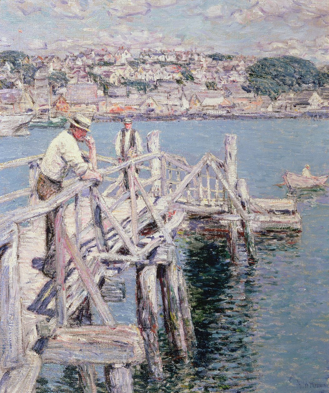 Scena dokowa, Gloucester autorstwa Childe Frederick Hassam