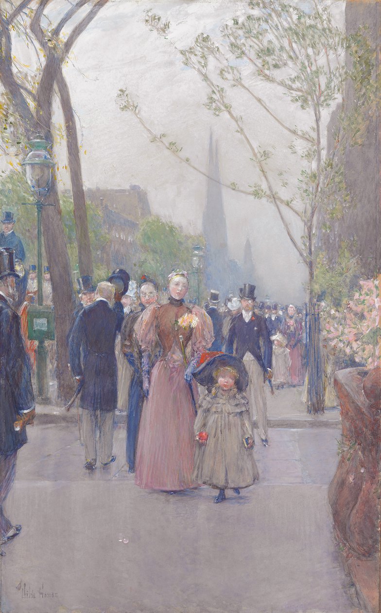 Piąta Aleja, c.1890 (akwarela na papierze) autorstwa Childe Frederick Hassam