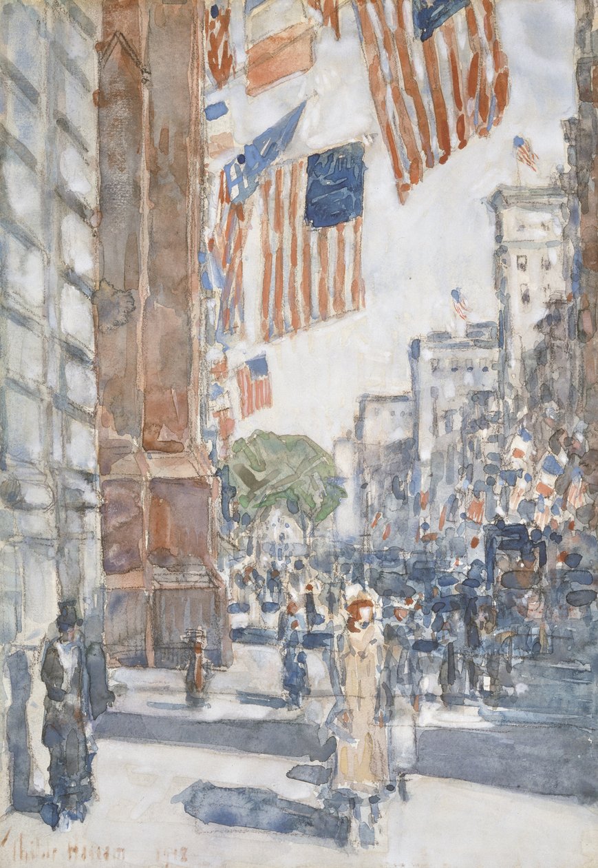 Flagi, Piąta Aleja autorstwa Childe Frederick Hassam