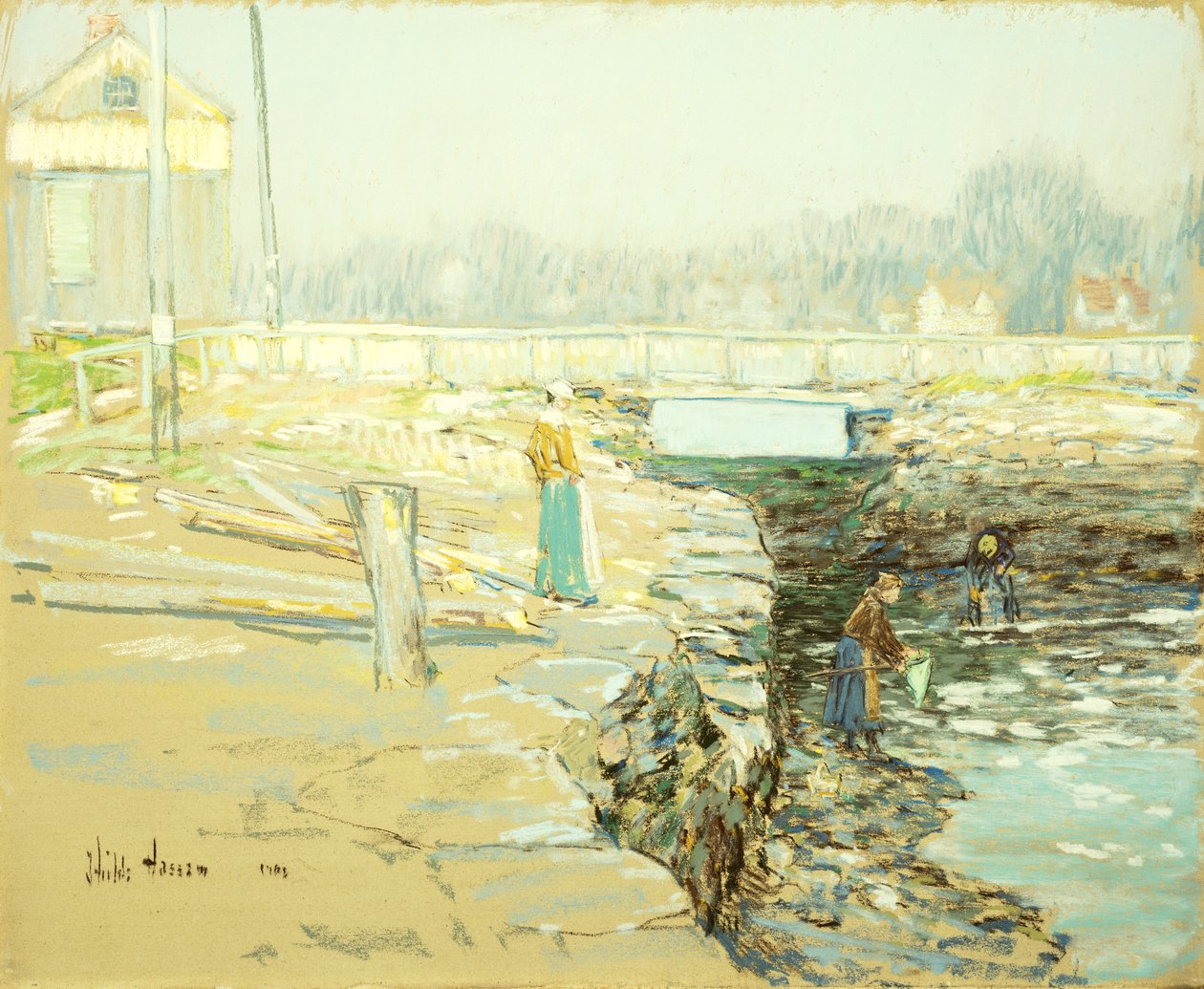 Zapora Młyńska, Cos Cob autorstwa Childe Frederick Hassam