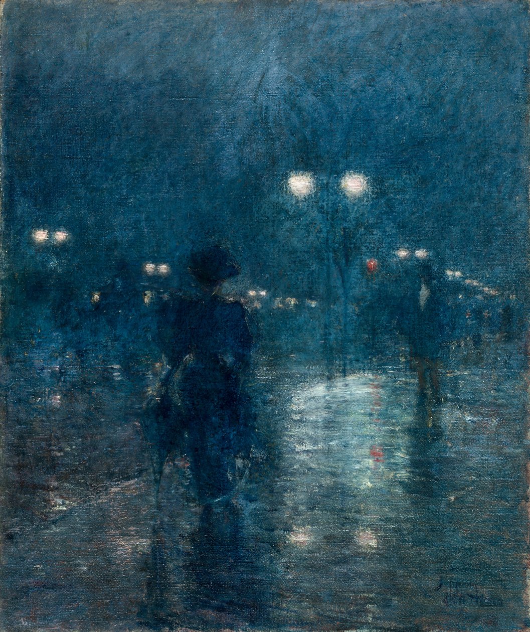 Nokturn przy Piątej Alei, ok. godz. 1895. autorstwa Childe Hassam